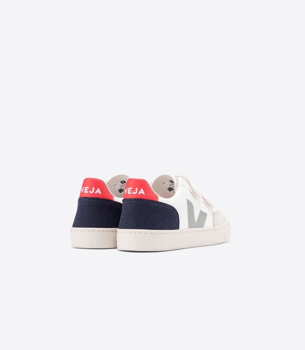 Veja Sneakers Barn - V-12 Velcro Chromefree - Vita - 098354-NGP